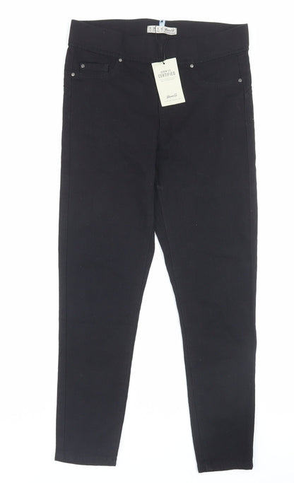 Denim & Co. Womens Black Cotton Jegging Trousers Size 10 L26 in Regular
