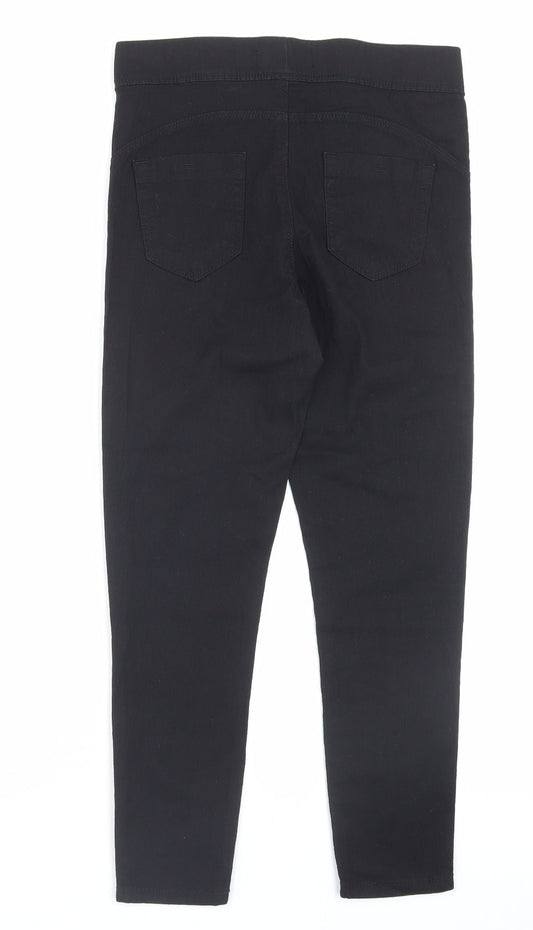Denim & Co. Womens Black Cotton Jegging Trousers Size 10 L26 in Regular