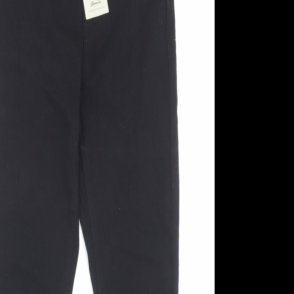 Denim & Co. Womens Black Cotton Jegging Trousers Size 10 L26 in Regular