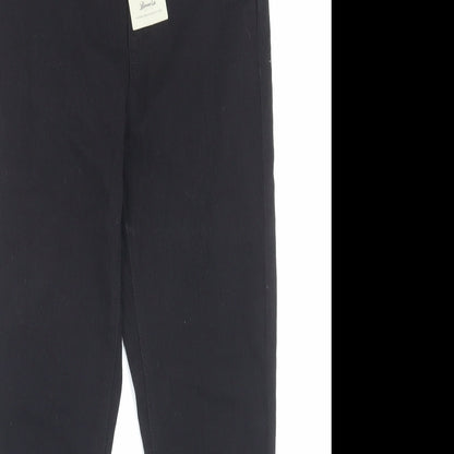 Denim & Co. Womens Black Cotton Jegging Trousers Size 10 L26 in Regular