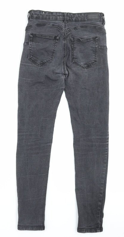 Pull&Bear Womens Black Cotton Skinny Jeans Size 8 L26 in Regular Button