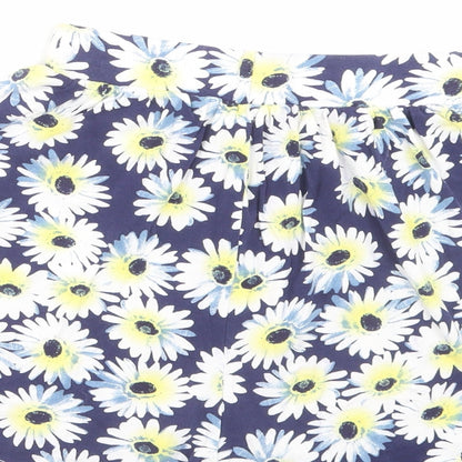 ASOS Womens Blue Floral Viscose Boyfriend Shorts Size 8 Regular Pull On