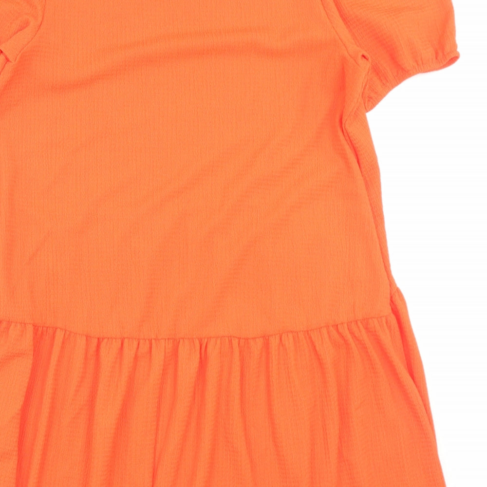 Primark Womens Orange Polyester A-Line Size S Crew Neck Pullover