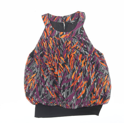 Julian MacDonald Womens Multicoloured Geometric Polyester Basic Tank Size 12 Halter