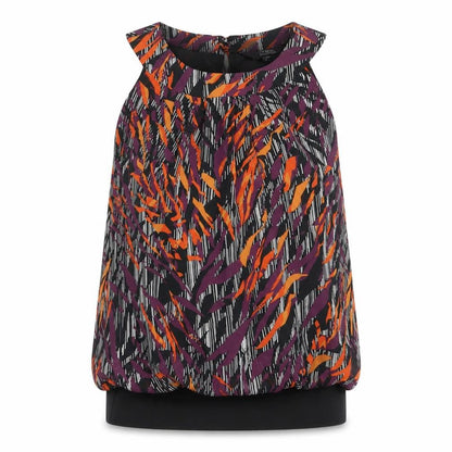 Julian MacDonald Womens Multicoloured Geometric Polyester Basic Tank Size 12 Halter
