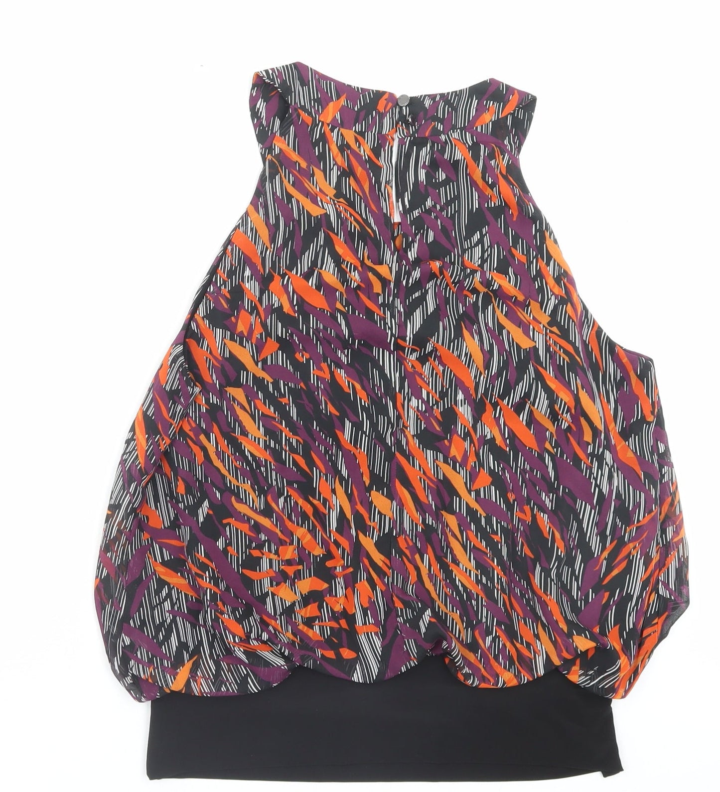 Julian MacDonald Womens Multicoloured Geometric Polyester Basic Tank Size 12 Halter