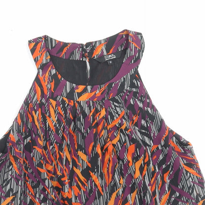 Julian MacDonald Womens Multicoloured Geometric Polyester Basic Tank Size 12 Halter