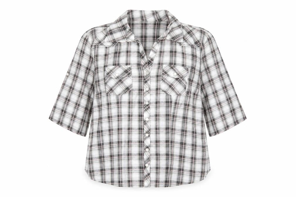 Womens UK Size 16 Mia Moda Grey Basic Button-Up