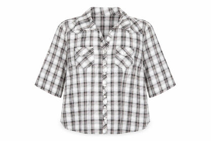 Womens UK Size 16 Mia Moda Grey Basic Button-Up