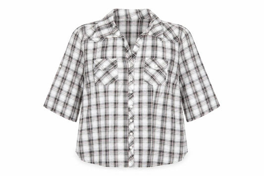 Womens UK Size 16 Mia Moda Grey Basic Button-Up