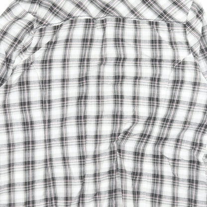 Mia Moda Womens Grey Plaid Cotton Basic Button-Up Size 16 Collared
