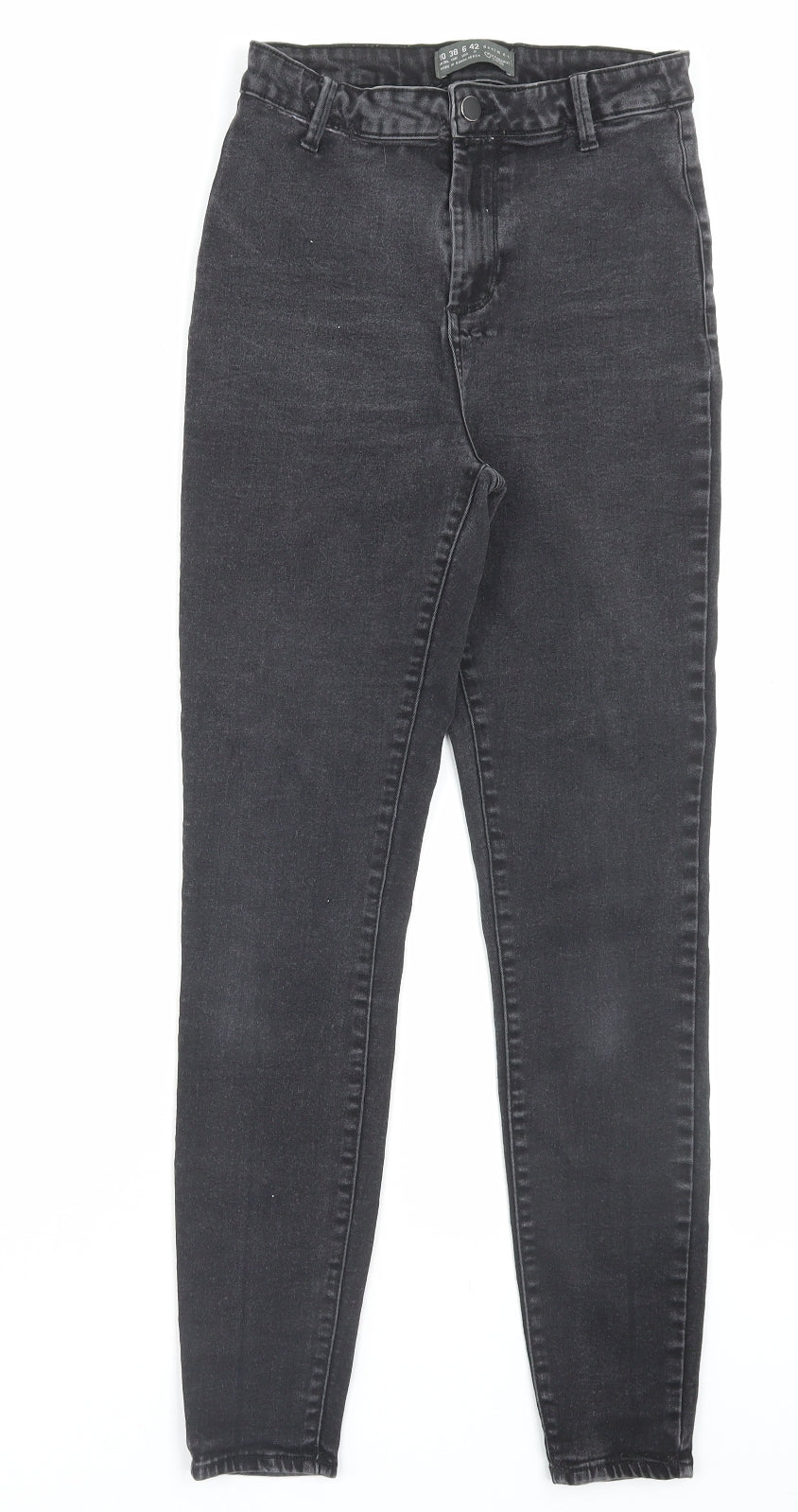 Denim & Co. Womens Black Cotton Skinny Jeans Size 10 L28 in Regular Button