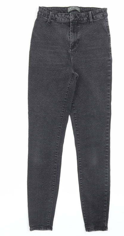 Denim & Co. Womens Black Cotton Skinny Jeans Size 10 L28 in Regular Button