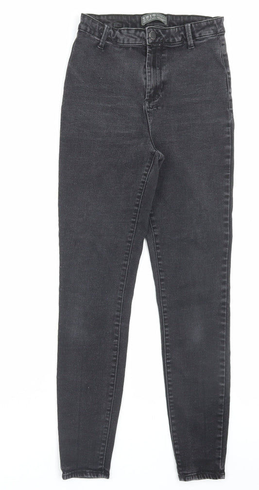 Denim & Co. Womens Black Cotton Skinny Jeans Size 10 L28 in Regular Button