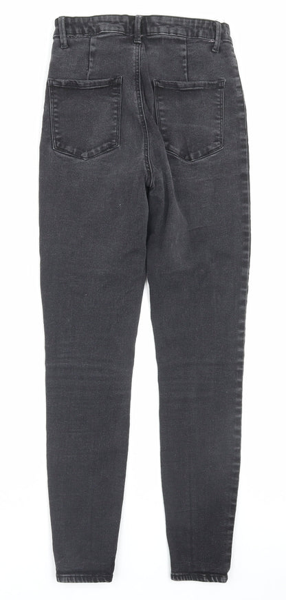 Denim & Co. Womens Black Cotton Skinny Jeans Size 10 L28 in Regular Button