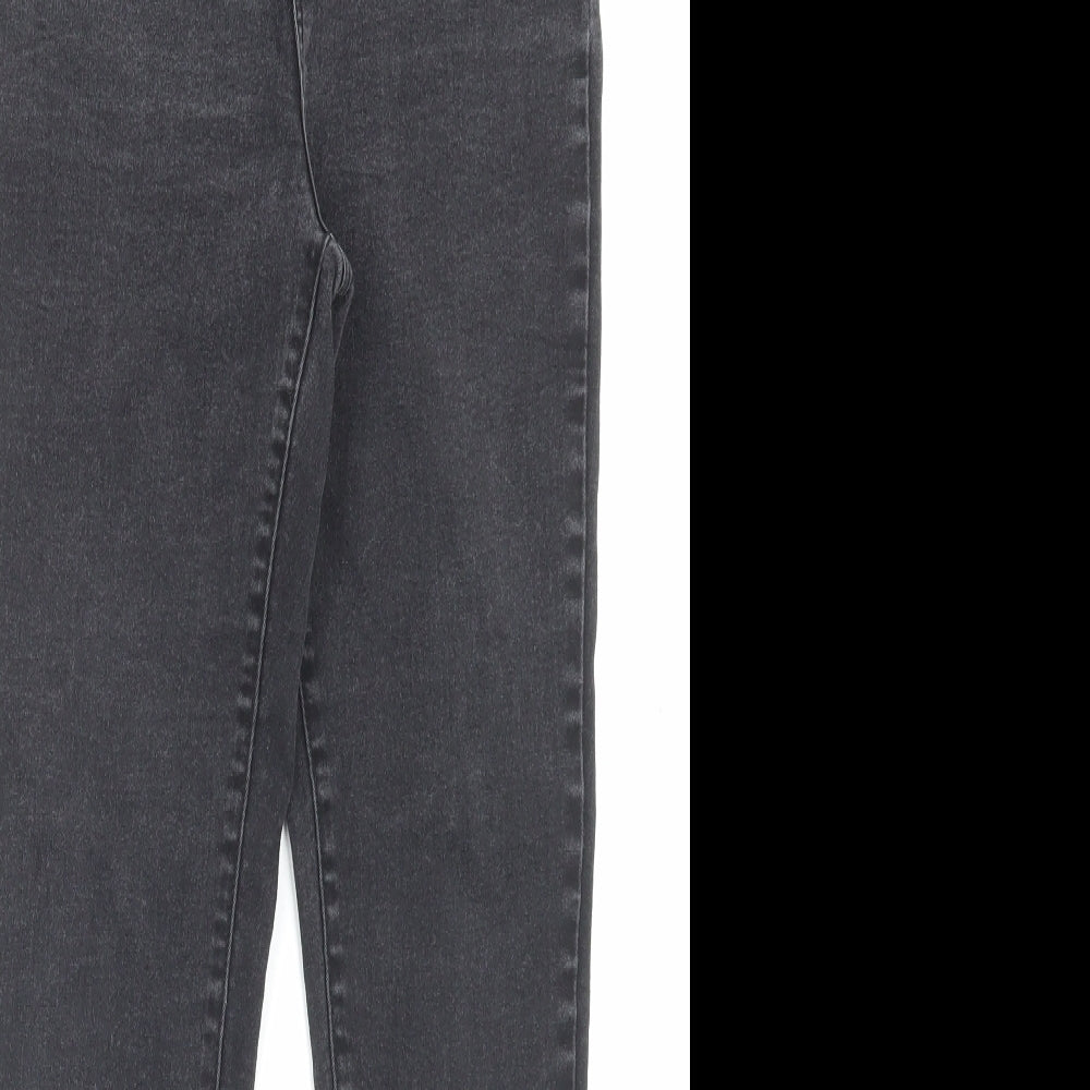 Denim & Co. Womens Black Cotton Skinny Jeans Size 10 L28 in Regular Button