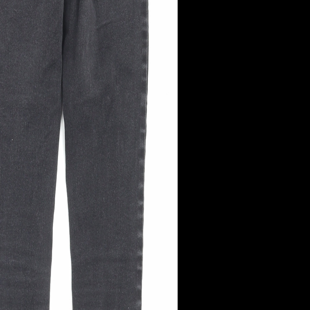 Denim & Co. Womens Black Cotton Skinny Jeans Size 10 L28 in Regular Button