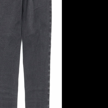 Denim & Co. Womens Black Cotton Skinny Jeans Size 10 L28 in Regular Button