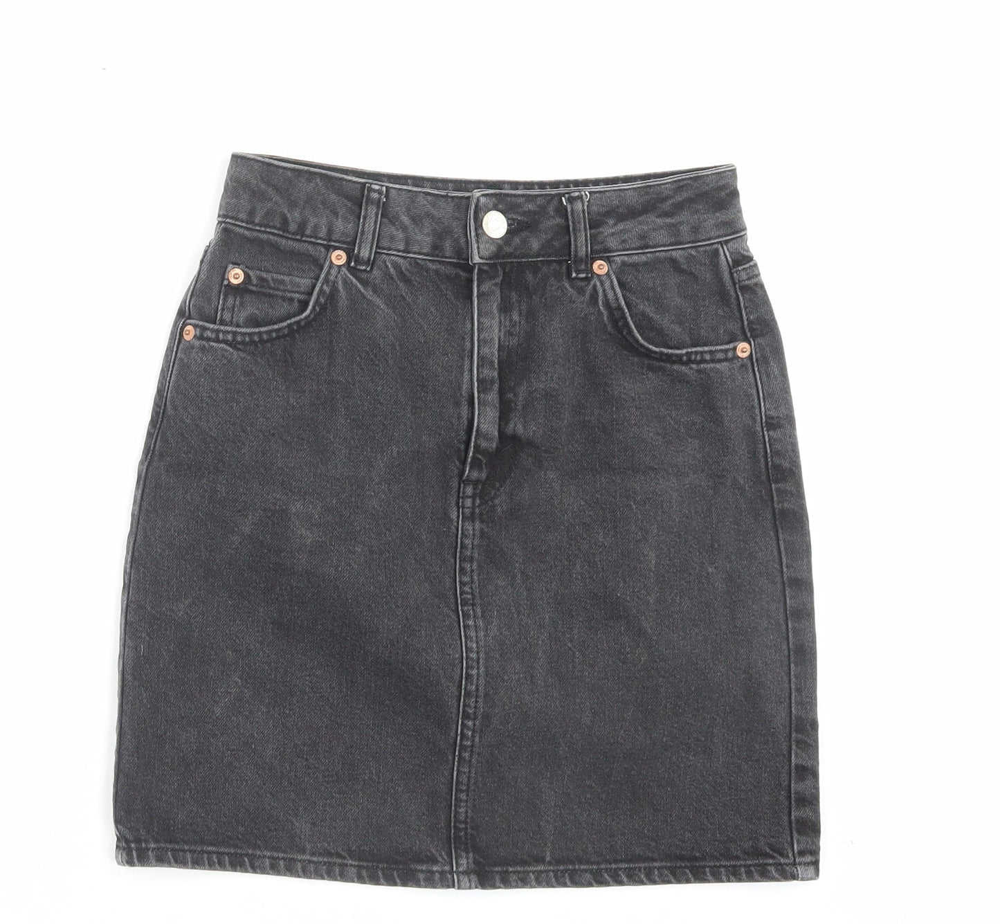 Womens UK Size 6 Topshop A-Line Denim Skirt
