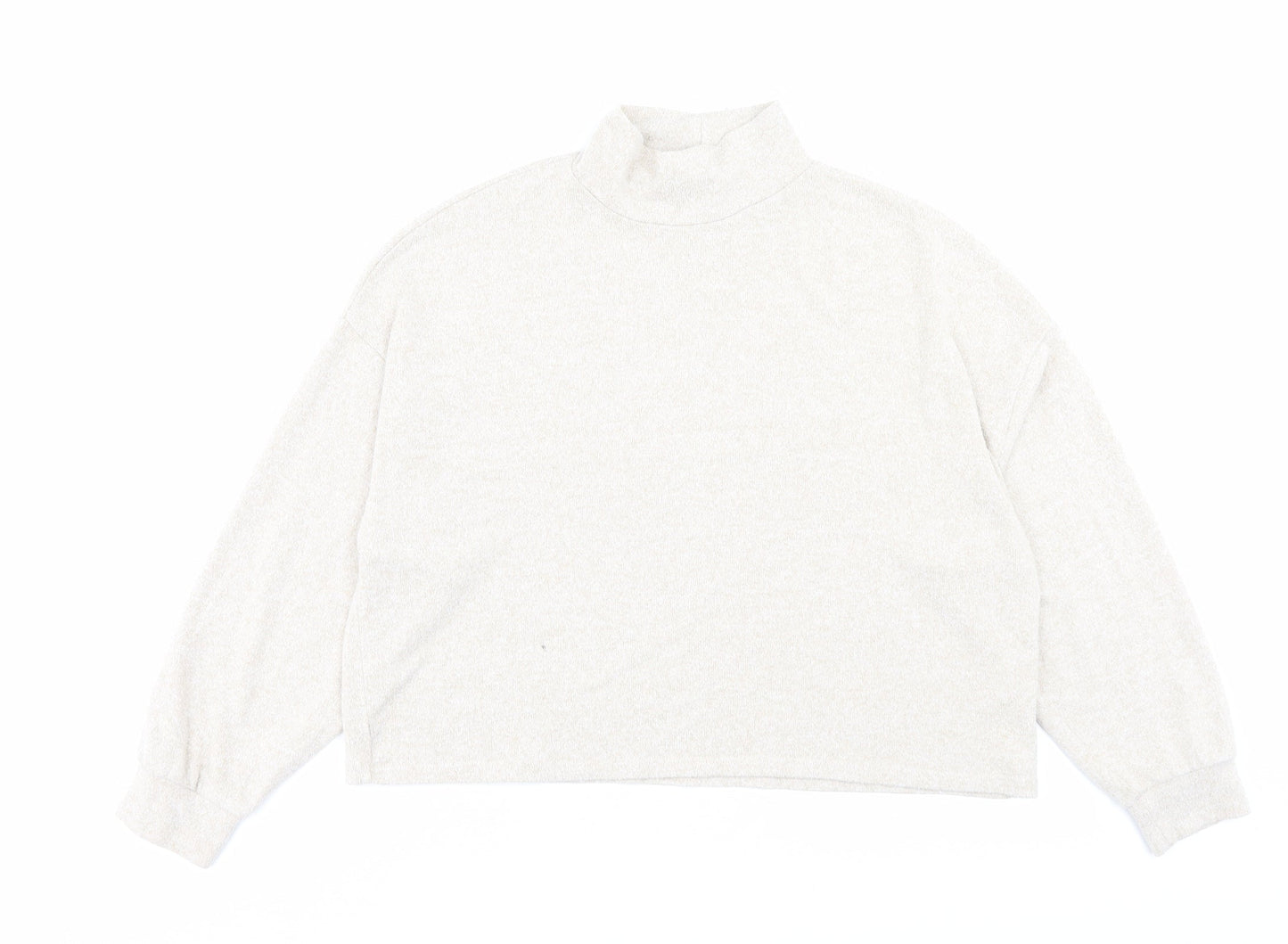 Womens UK Size M New Look Beige Cropped T-Shirt