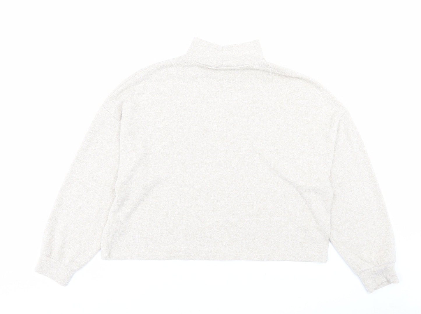 Womens UK Size M New Look Beige Cropped T-Shirt