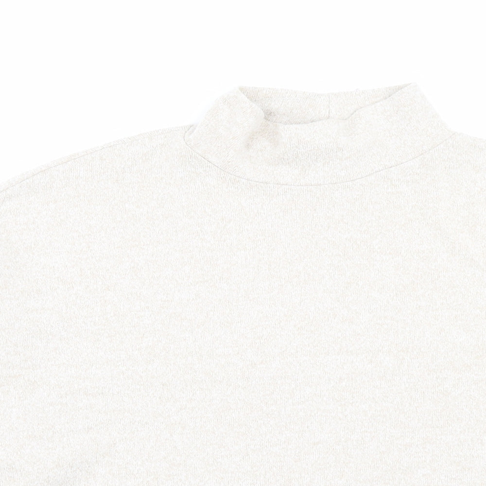 Womens UK Size M New Look Beige Cropped T-Shirt