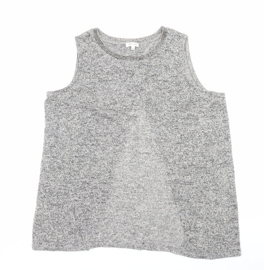 Womens UK Size 10 River Island Grey Basic Tank