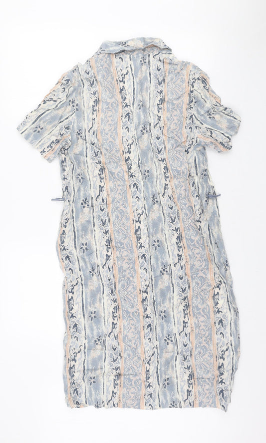 Marks and Spencer Womens Multicoloured Geometric Viscose Shirt Dress Size 12 Collared Button
