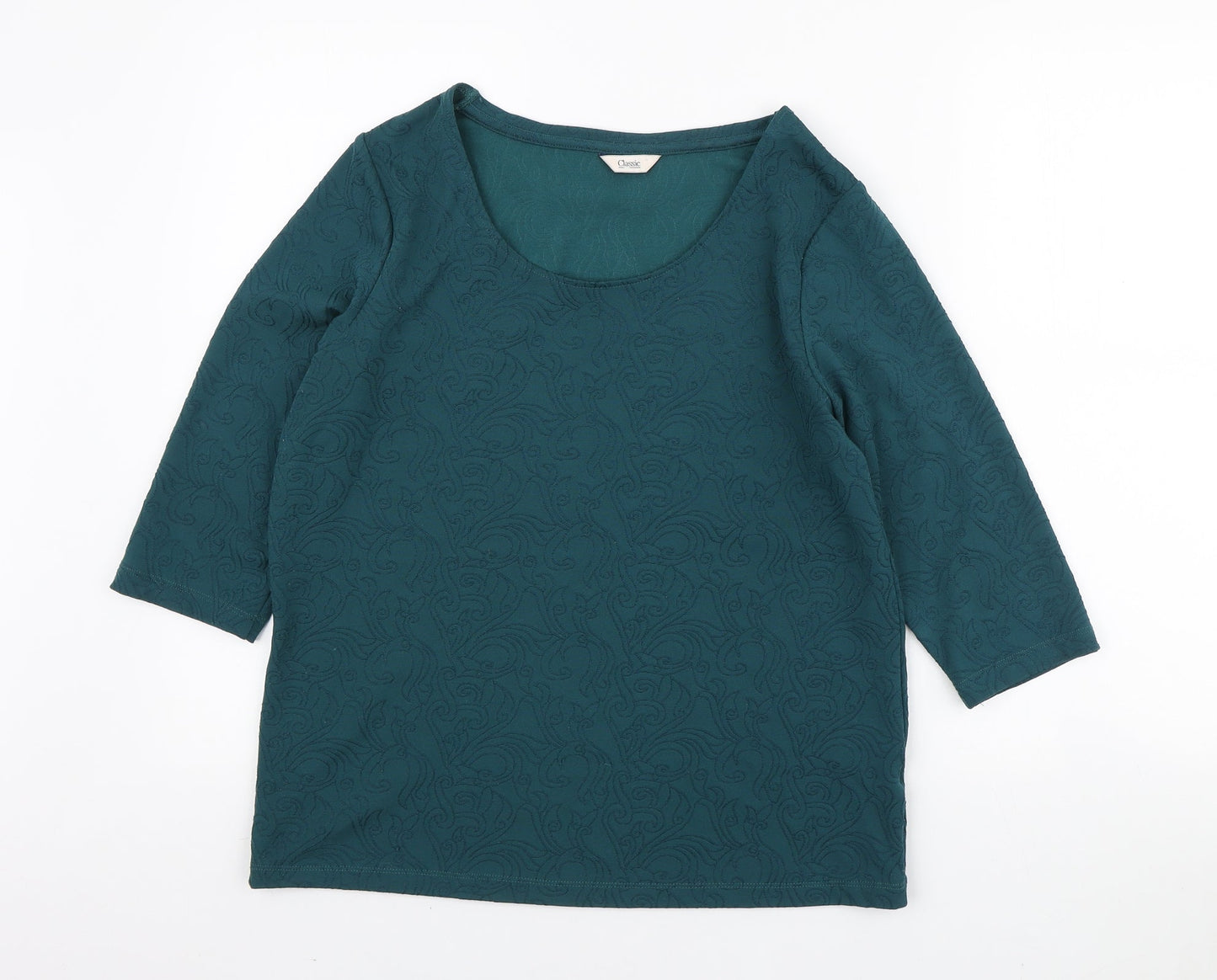 Womens UK Size 14 Marks and Spencer Green Basic T-Shirt