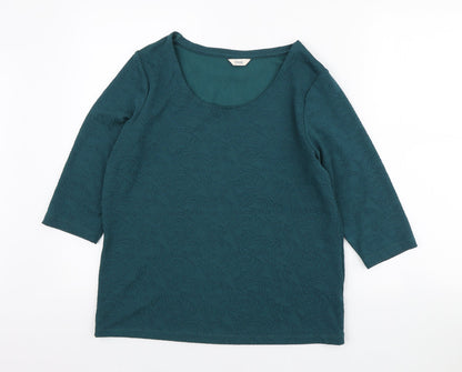 Womens UK Size 14 Marks and Spencer Green Basic T-Shirt