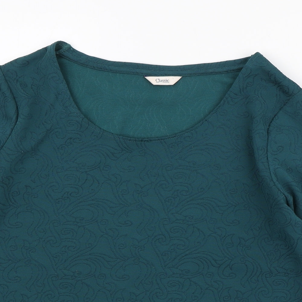 Womens UK Size 14 Marks and Spencer Green Basic T-Shirt