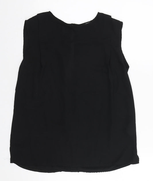 Womens UK Size 10 Warehouse Black Basic Blouse