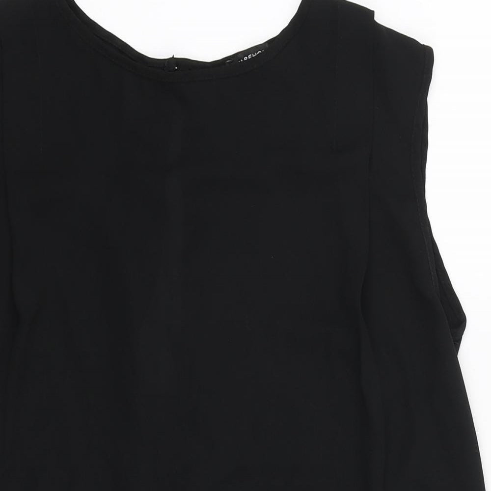 Womens UK Size 10 Warehouse Black Basic Blouse
