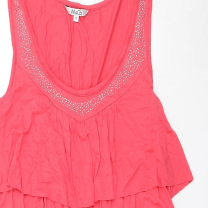 Womens UK Size M M&Co Pink Tunic T-Shirt