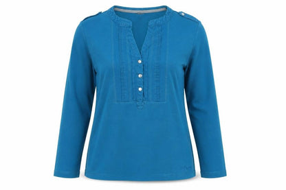 Debenhams Womens Blue Cotton Pullover Sweatshirt Size 10 Button
