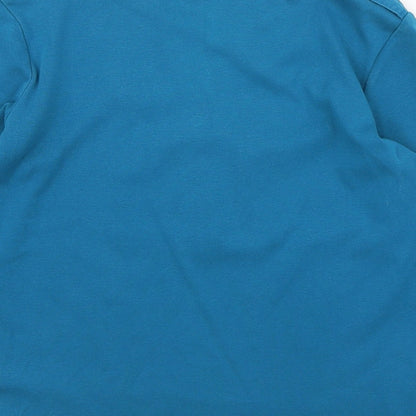 Debenhams Womens Blue Cotton Pullover Sweatshirt Size 10 Button