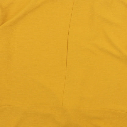 Primark Womens Orange Polyester Basic Blouse Size 12 Round Neck - Knot Detail