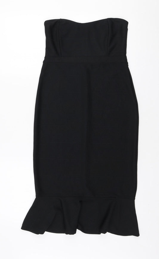 In the Style Womens Black Polyester Bodycon Size 10 Off the Shoulder Pullover