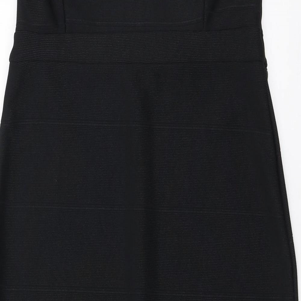 In the Style Womens Black Polyester Bodycon Size 10 Off the Shoulder Pullover