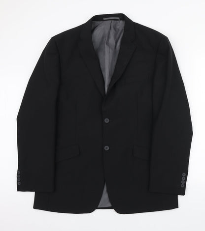 George Mens Black Polyester Jacket Blazer