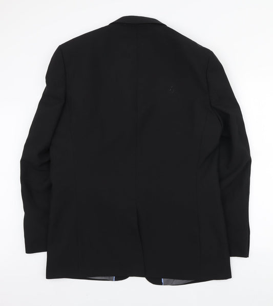 George Mens Black Polyester Jacket Blazer
