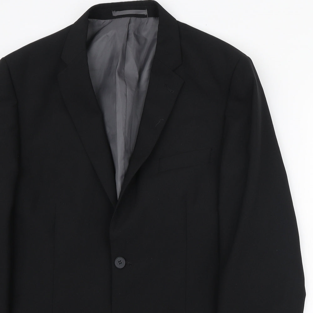 George Mens Black Polyester Jacket Blazer