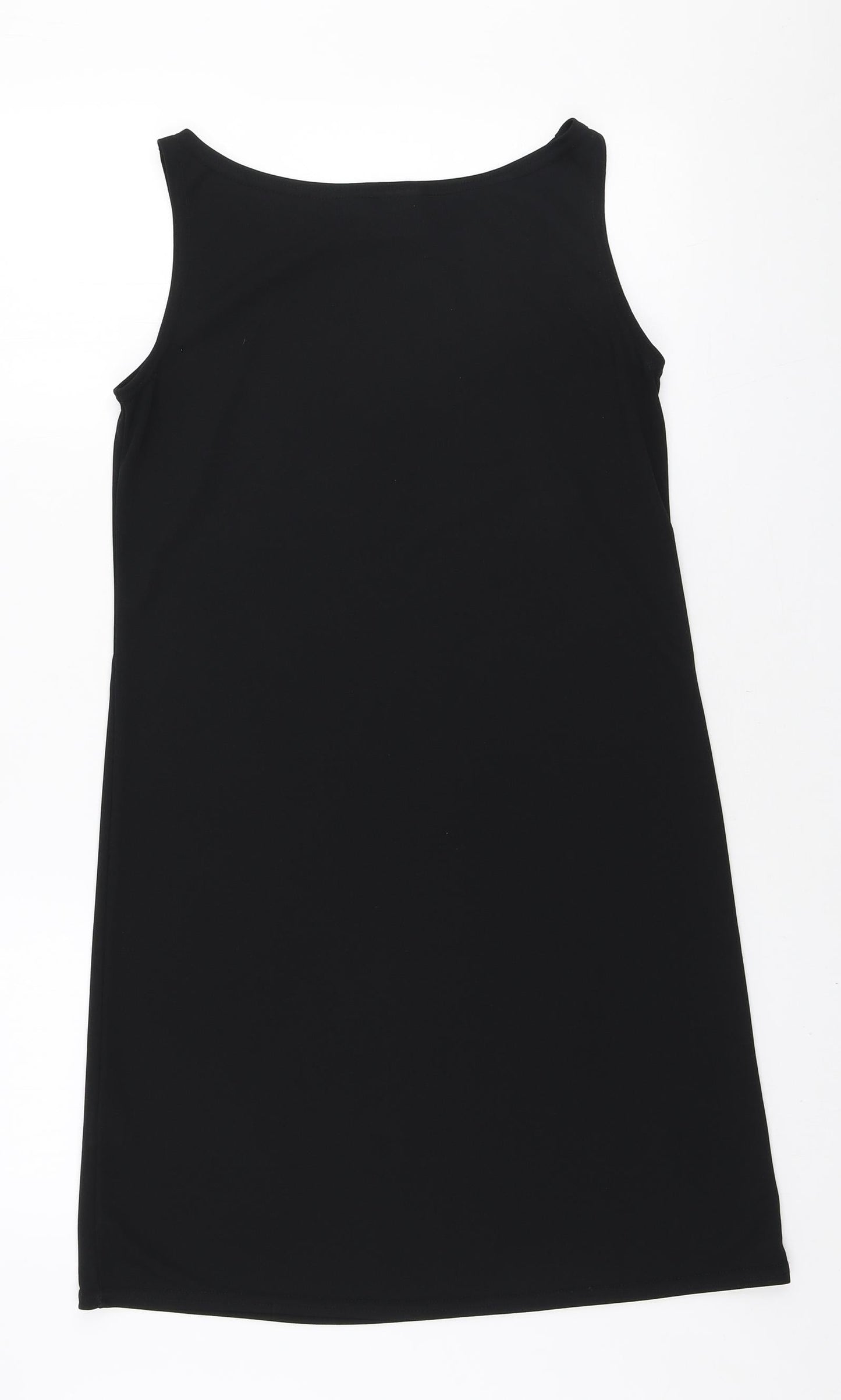 Etam Womens Black Polyester Mini Size 10 Round Neck Pullover - Embroidered Fern