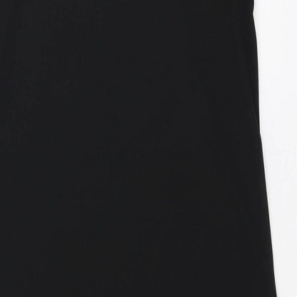 Etam Womens Black Polyester Mini Size 10 Round Neck Pullover - Embroidered Fern