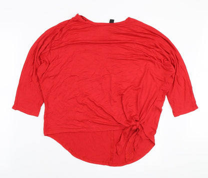 Womens UK Size 14 New Look Red Basic T-Shirt