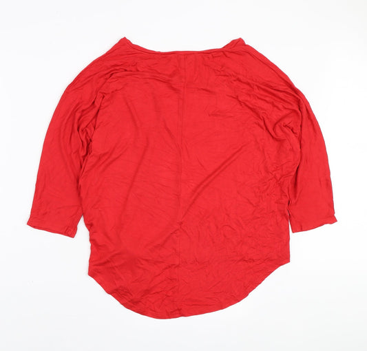 Womens UK Size 14 New Look Red Basic T-Shirt