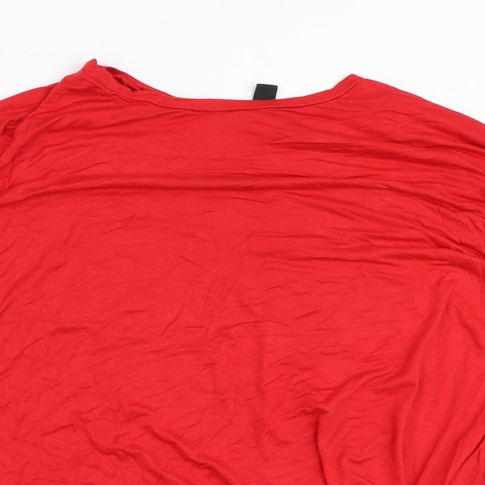 Womens UK Size 14 New Look Red Basic T-Shirt