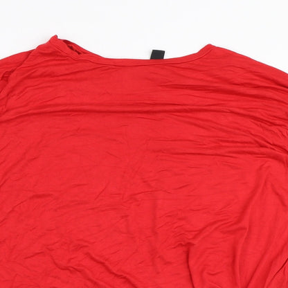 Womens UK Size 14 New Look Red Basic T-Shirt