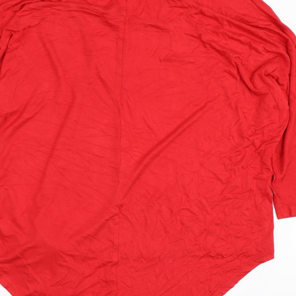 Womens UK Size 14 New Look Red Basic T-Shirt