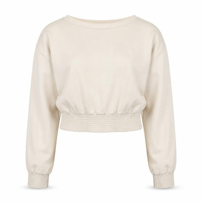 PindyDoll Womens Ivory Polyester Pullover Sweatshirt Size 10 Pullover